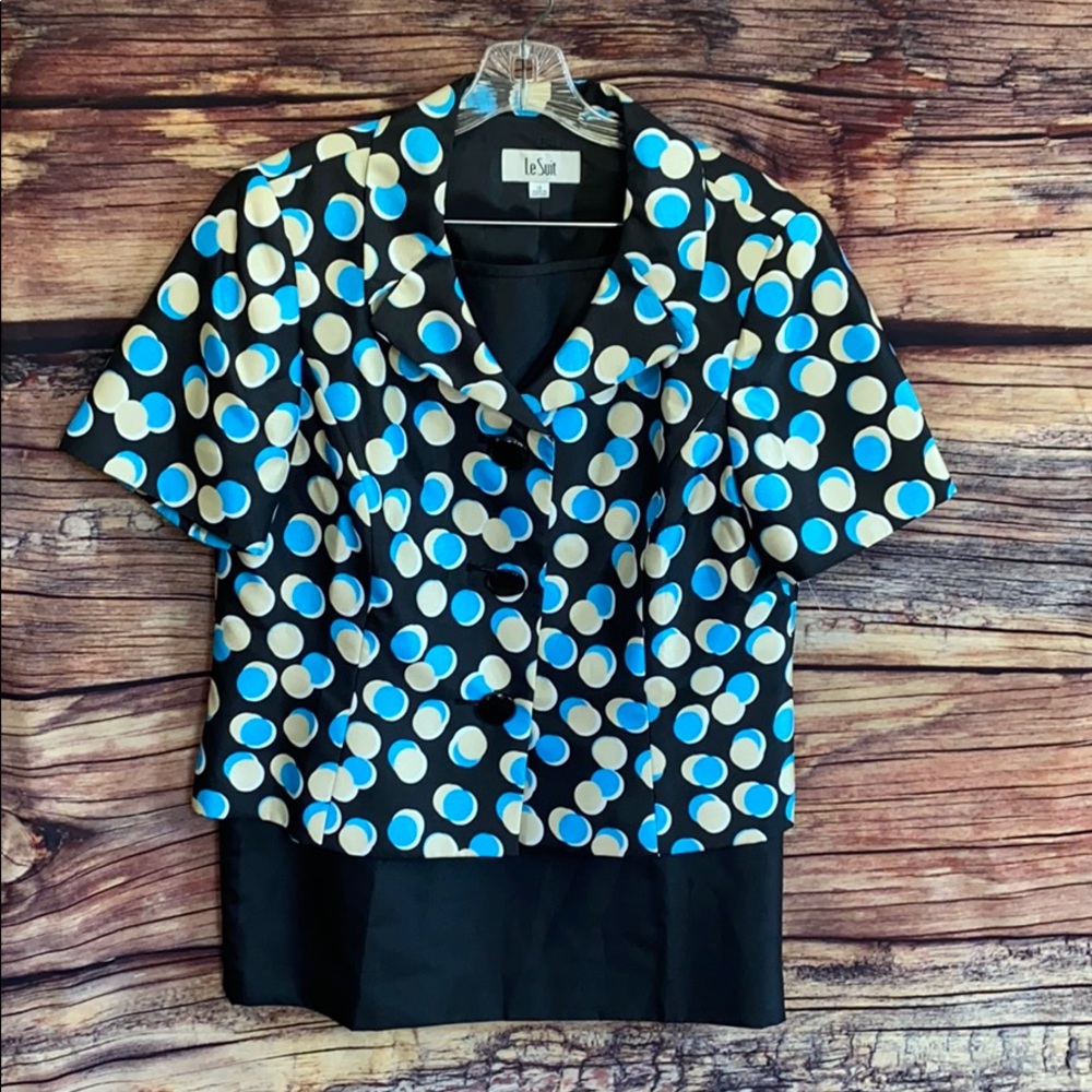 LeSuit Caribbean Blue Suit Set NWT